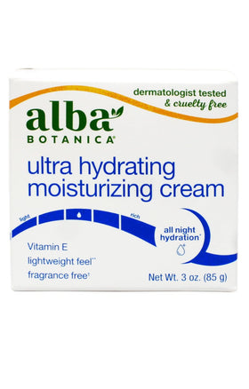 Alba Botanica cream being applied to hand for visible smoothness
