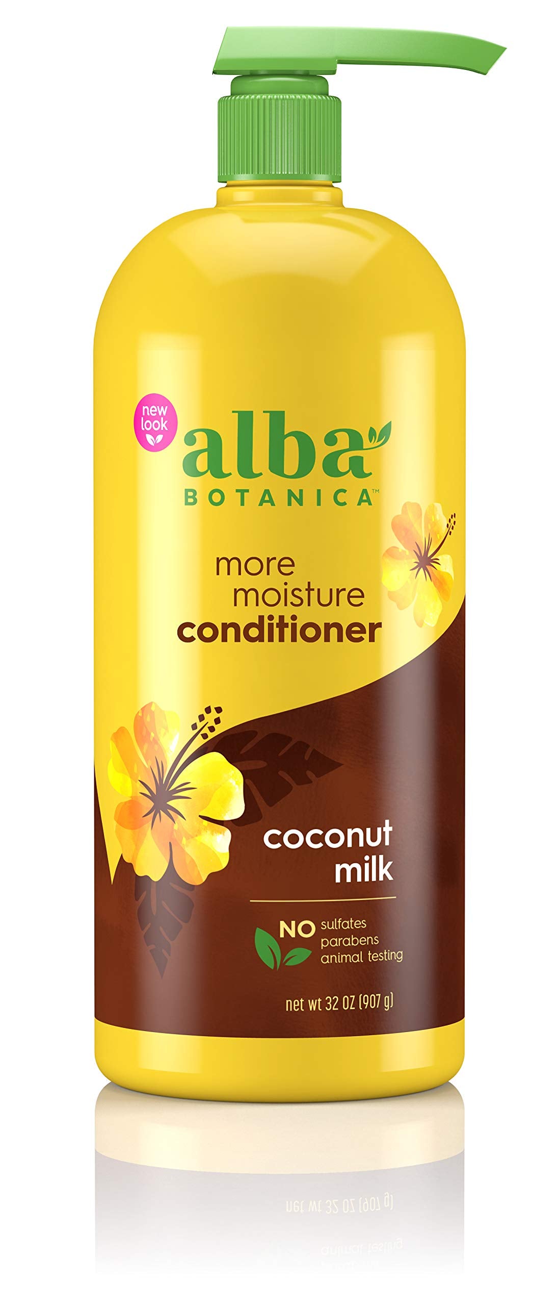 Alba Botanica front packaging showing coconut milk label and 32 fl oz benefit
