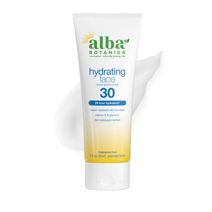 Alba Botanica front packaging showing SPF 30 and benefits