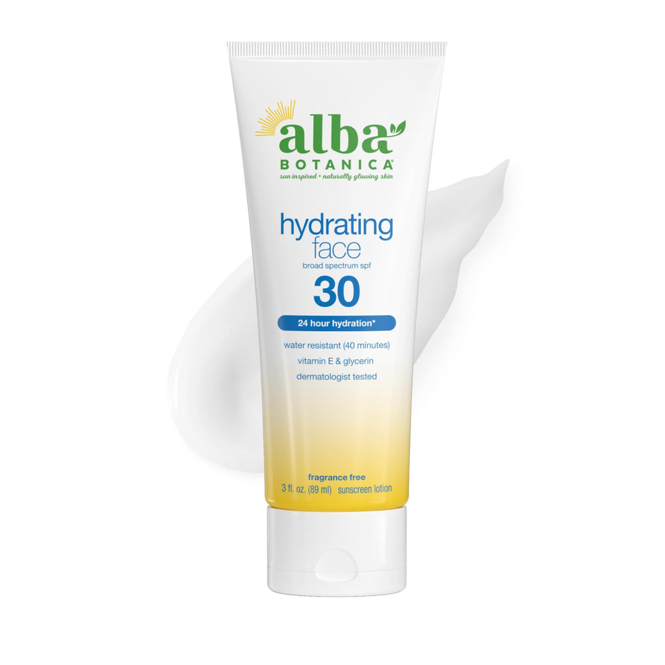 Alba Botanica front packaging showing SPF 30 and benefits
