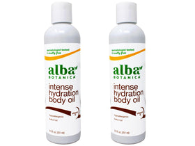 Alba Botanica front packaging showing kukui body oil and natural benefit