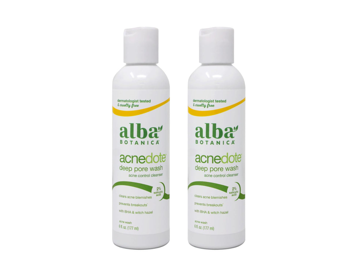 Alba Botanica front packaging showing two 6 oz tubes and clear product name benefit
