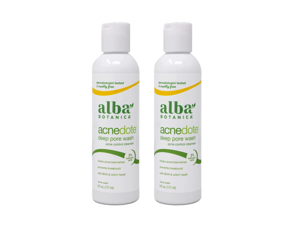 Alba Botanica front packaging showing two 6 oz tubes and clear product name benefit