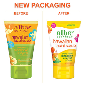 Alba Botanica pineapple and papaya ingredients arranged to highlight botanical brightening benefit