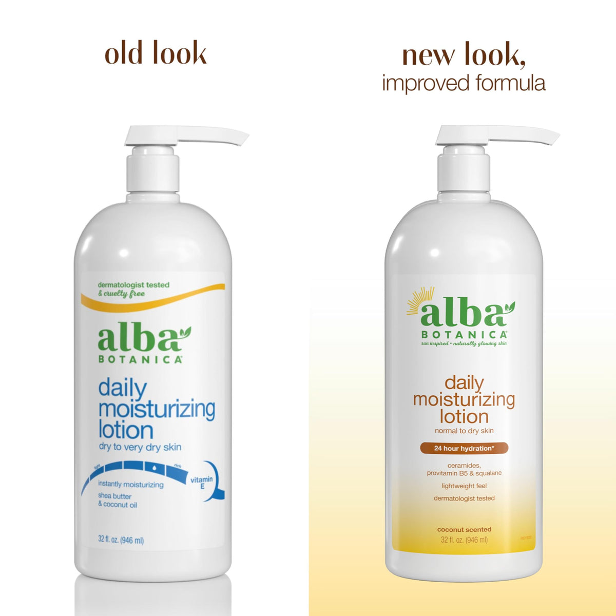 Alba Botanica pump dispensing lotion demonstrating convenient, mess-free application