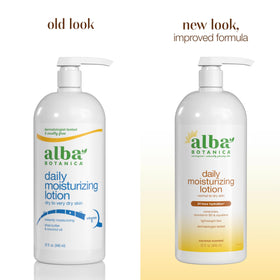 Alba Botanica pump dispensing lotion demonstrating convenient, mess-free application