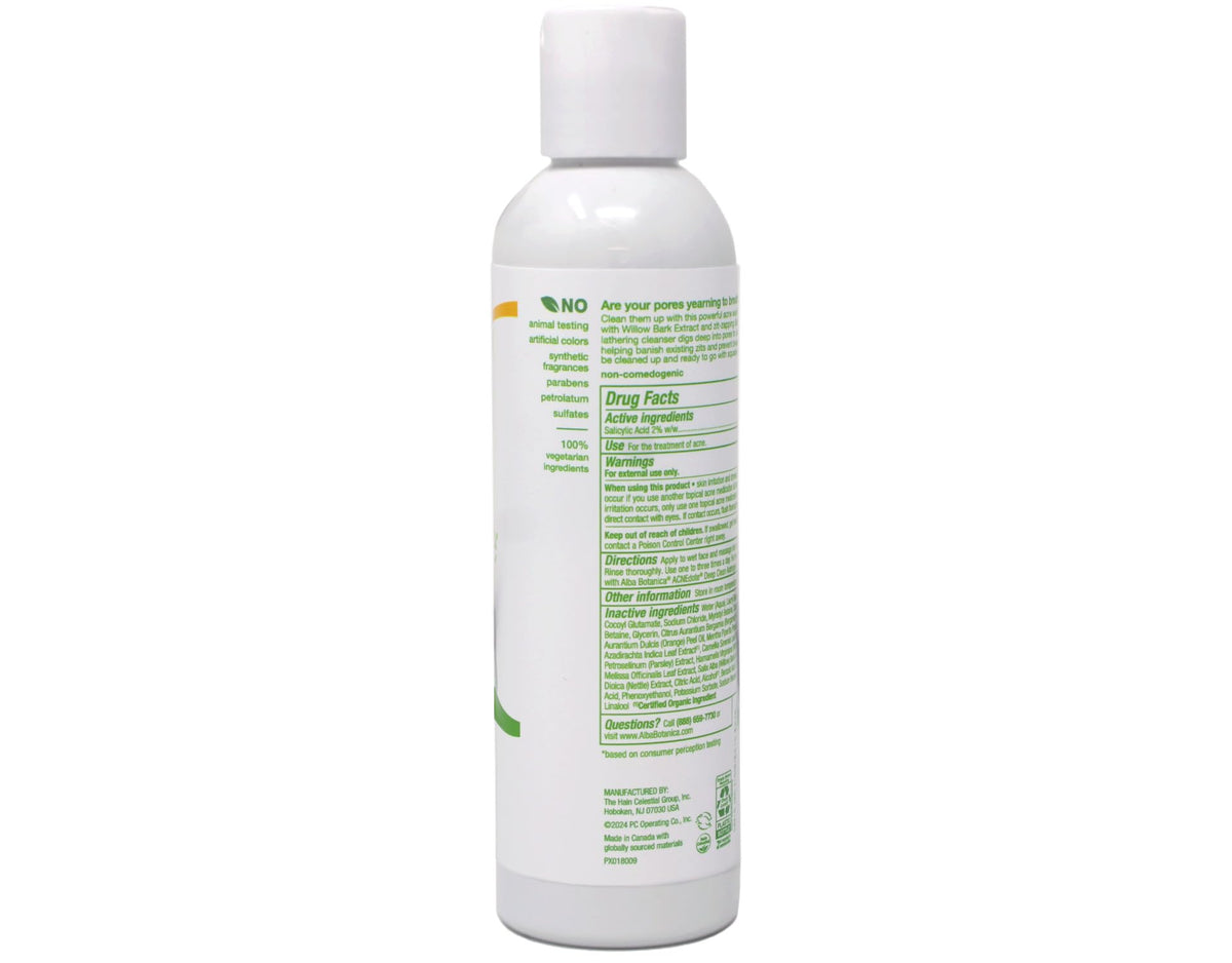 Close-up of Alba Botanica lather texture highlighting gentle exfoliation benefit