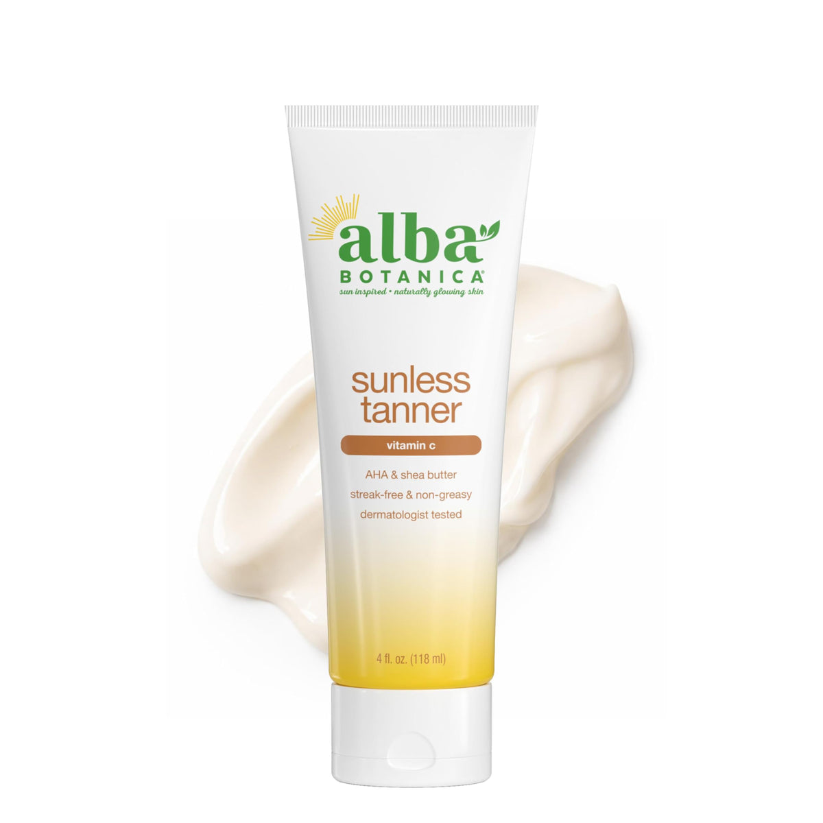 Alba Botanica tube front view showing product label and 4 oz size for clear identification and benefit