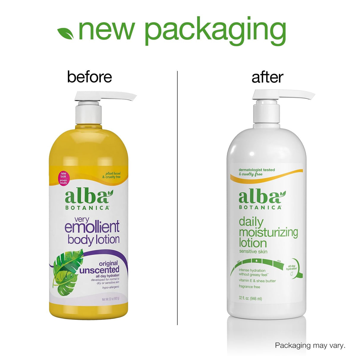 Alba Botanica bottle on bathroom shelf in use scene suggesting daily moisturizing routine and convenience