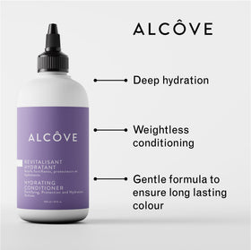 Alcôve pump and cap detail highlighting easy dispensing and travel-friendly design