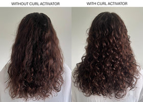 Alcove application on damp hair demonstrating enhanced curl formation