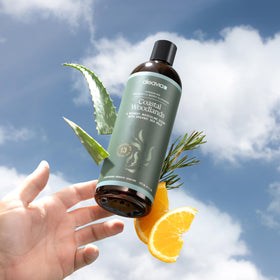 Aleavia ingredients flatlay with sea kelp and essential oils visible