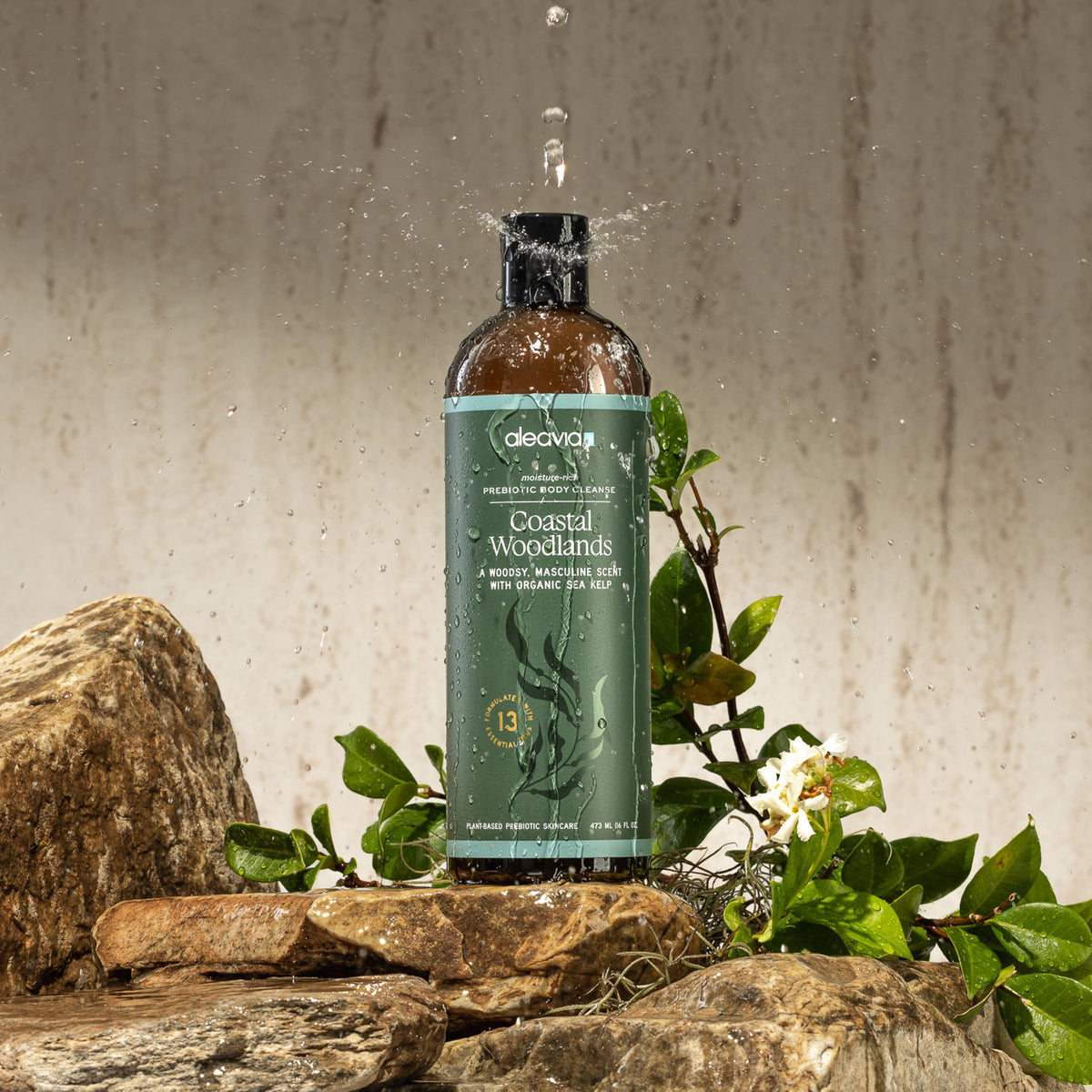 Aleavia bottle beside a travel item illustrating 16 oz size