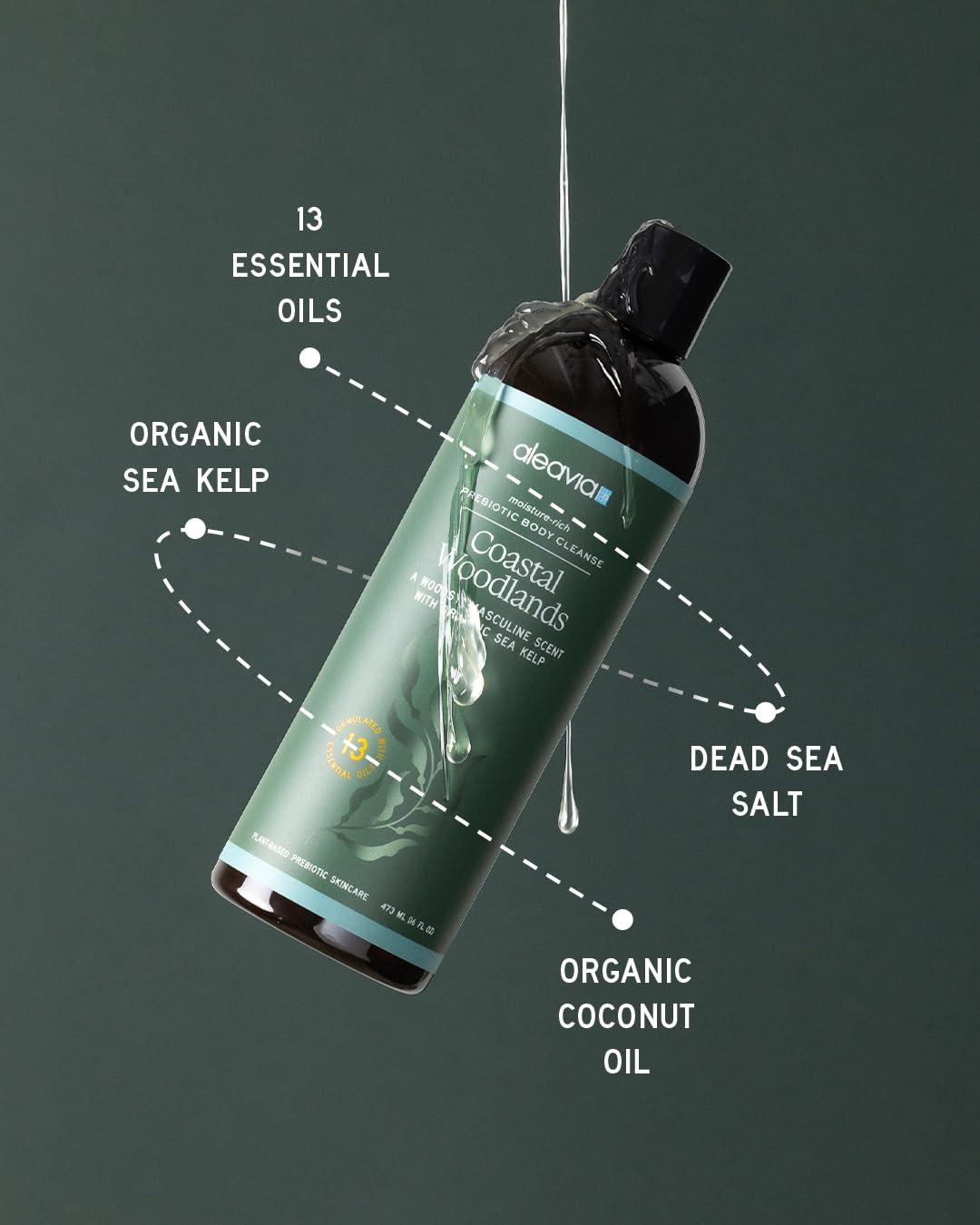 Aleavia lather texture on hand showing moisturizing rich foam