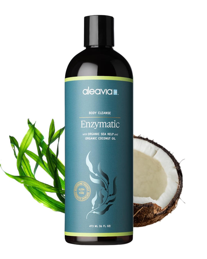 Aleavia front bottle showing clean packaging and organic benefit