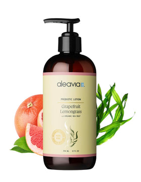 Aleavia front packaging showing 12 oz bottle and fresh grapefruit scent benefit