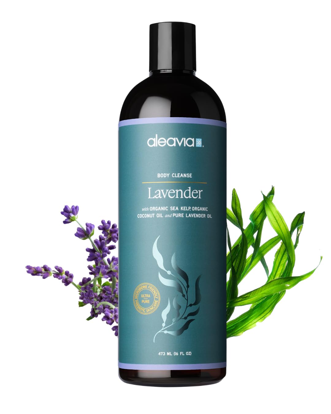 Aleavia front packaging showing lavender body cleanse and calming benefits