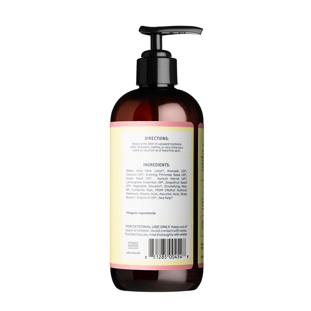 Aleavia pump top and label detail highlighting ingredient transparency and ease