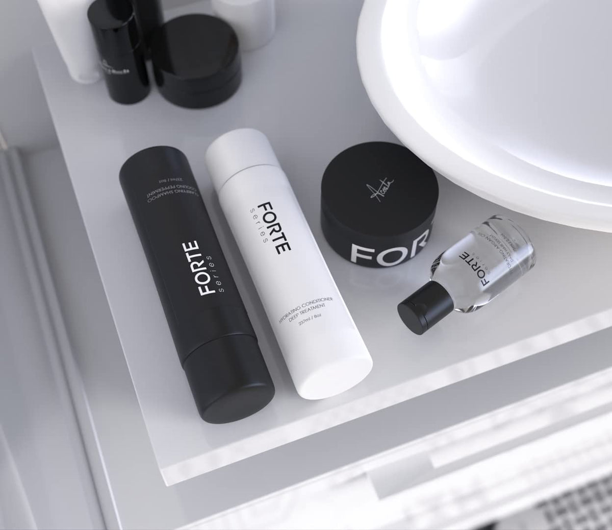 Alex Costa product staged in bathroom lifestyle setting for daily routine