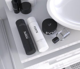 Alex Costa product staged in bathroom lifestyle setting for daily routine