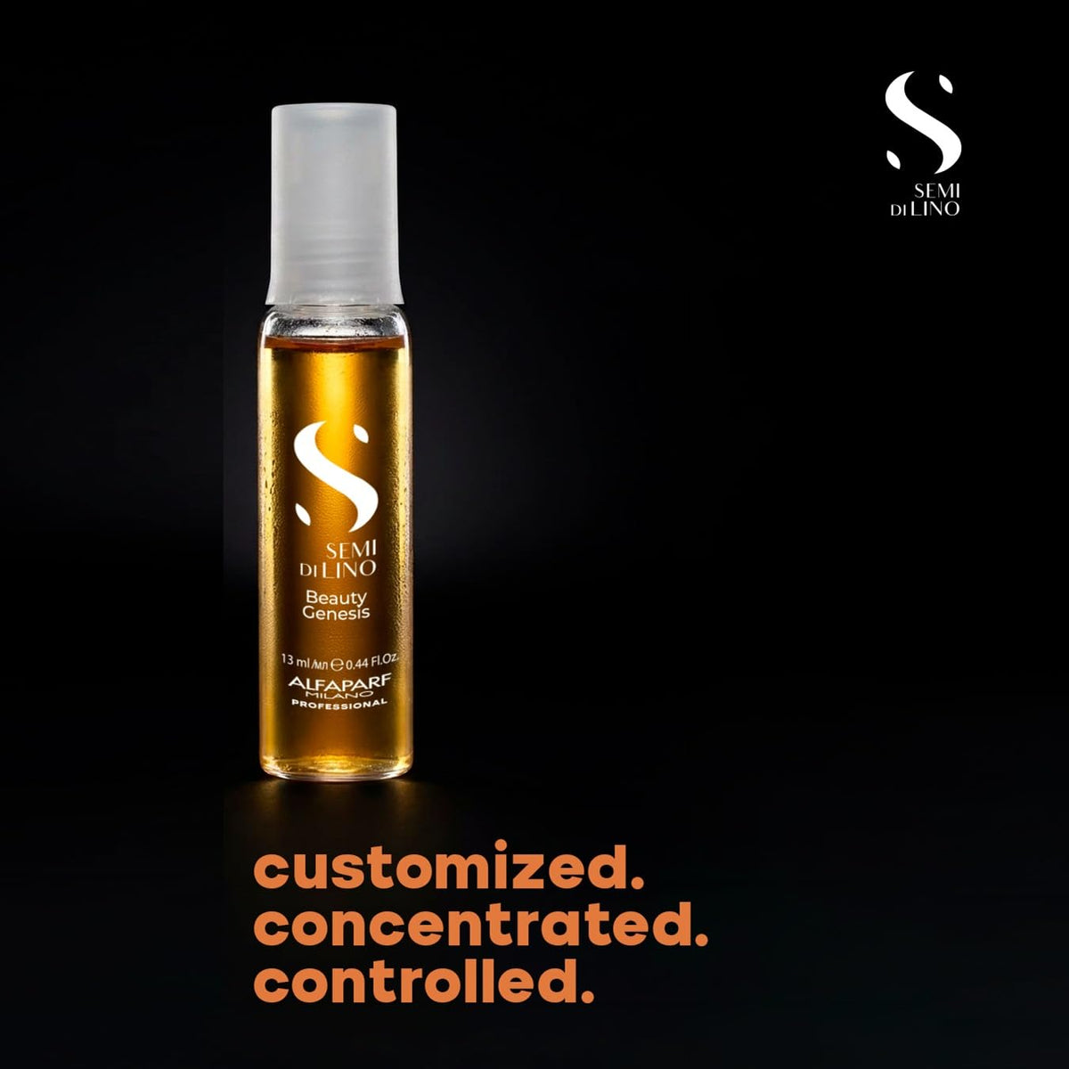 ALFAPARF MILANO clear serum texture on fingertip highlighting glossy finish and lightweight feel