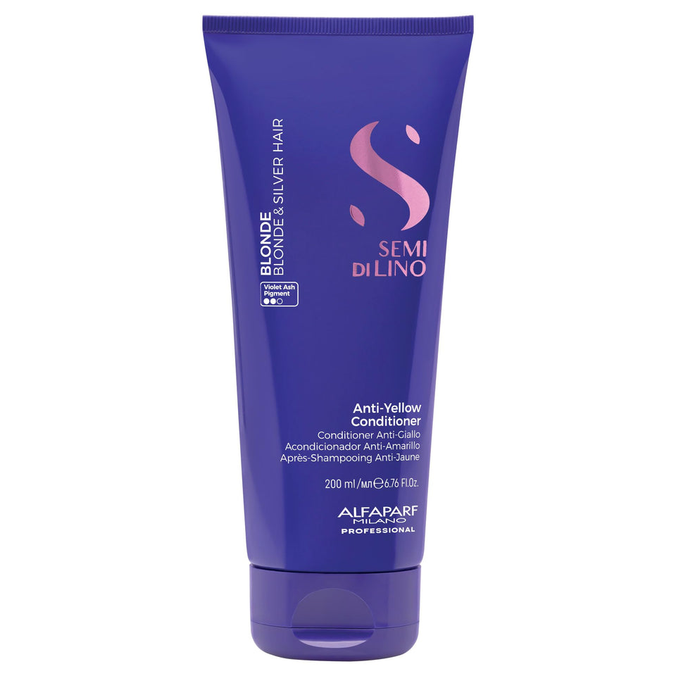 ALFAPARF MILANO front bottle showing purple conditioner and benefit of tone correction