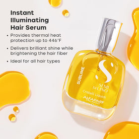 ALFAPARF MILANO serum in hand demonstrating smooth application and detangling benefit