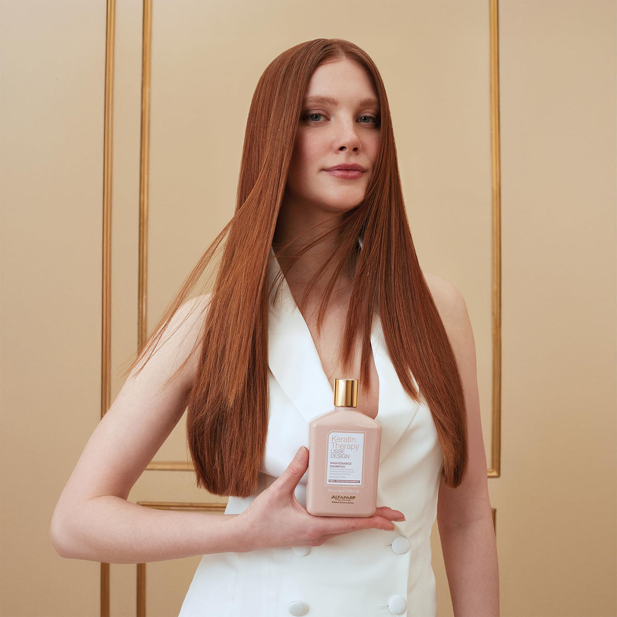 Alfaparf Milano being used in shower illustrating easy application and frizz control