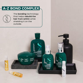 ALFAPARF MILANO label closeup highlighting active bond and color care ingredients