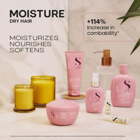 ALFAPARF MILANO on bathroom shelf with other products, illustrating sustainable routine
