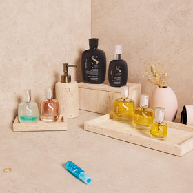 ALFAPARF MILANO lifestyle shelf display in bathroom for daily use inspiration