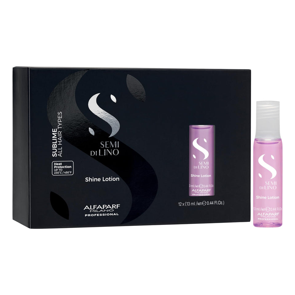 ALFAPARF MILANO front packaging showing 12 vials and brand shine promise