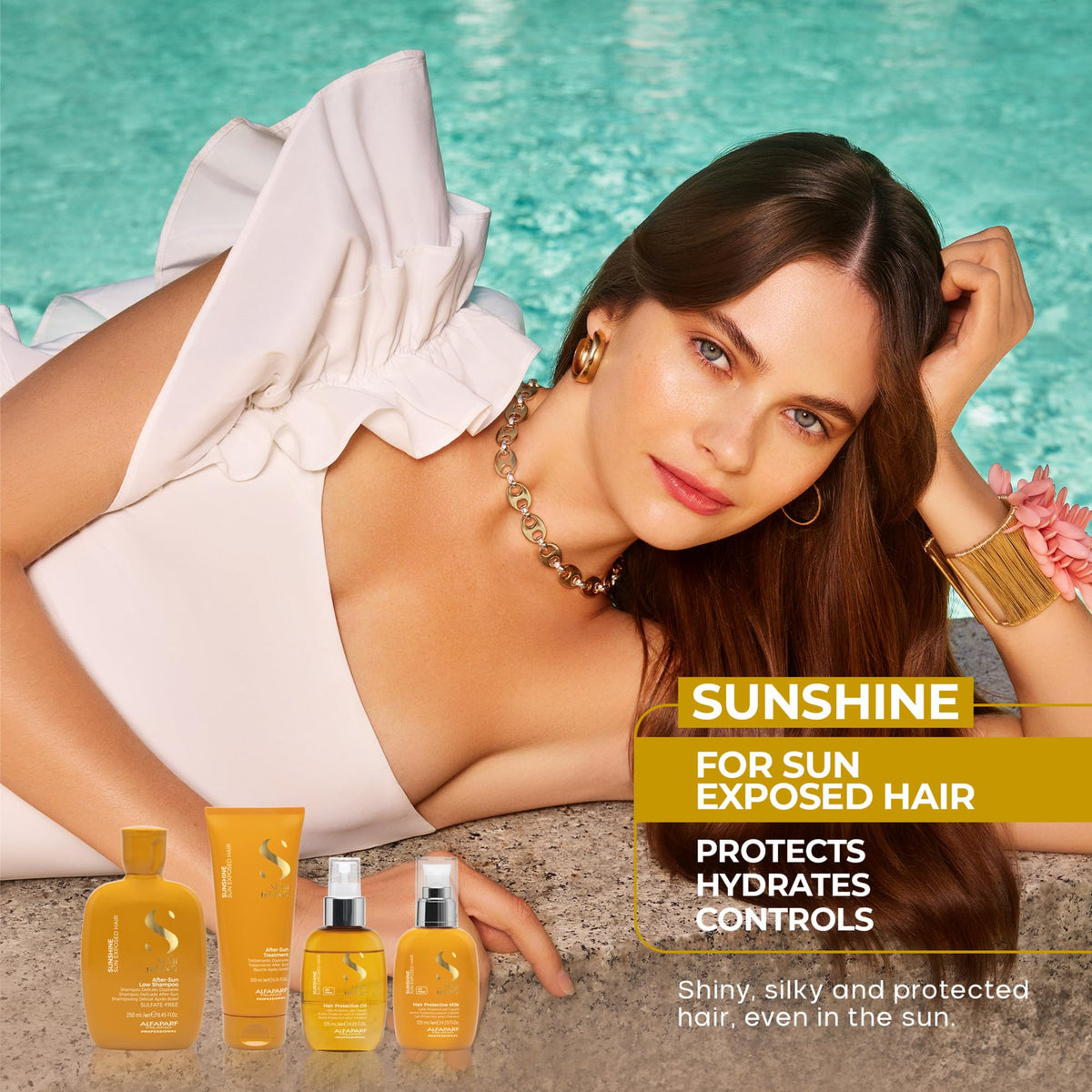 ALFAPARF MILANO product on shelf in beach lifestyle setting