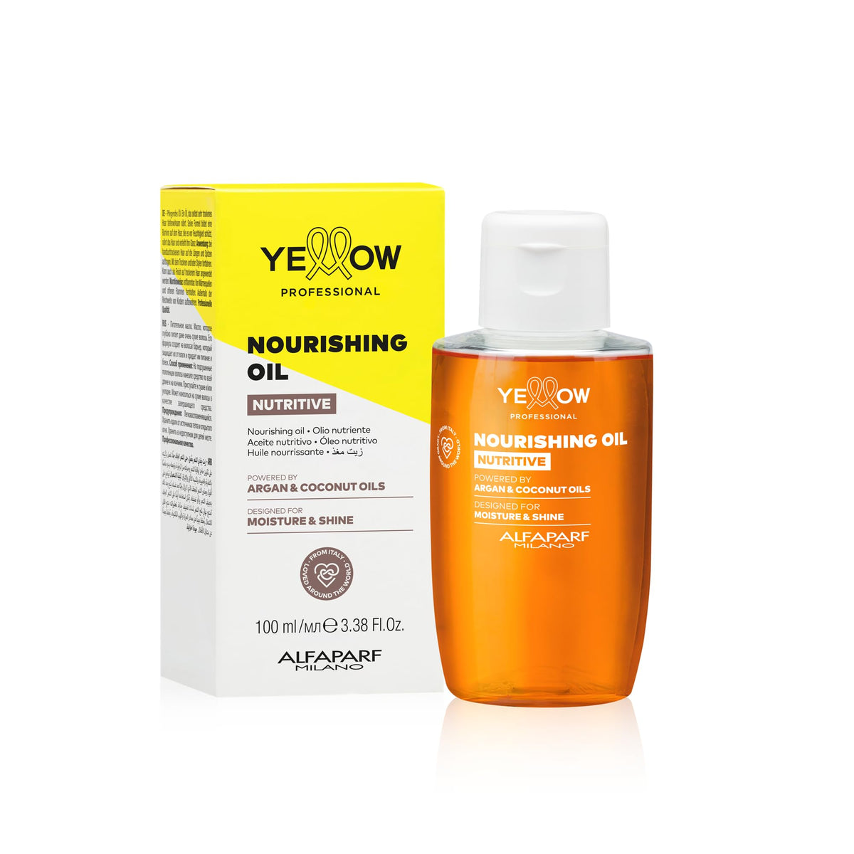 ALFAPARF MILANO front packaging showing 100ml bottle and label, highlights professional formula