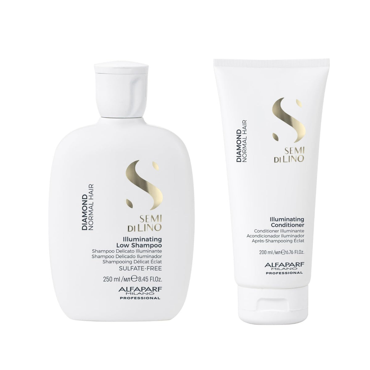 ALFAPARF MILANO front packaging showing product benefits and shine
