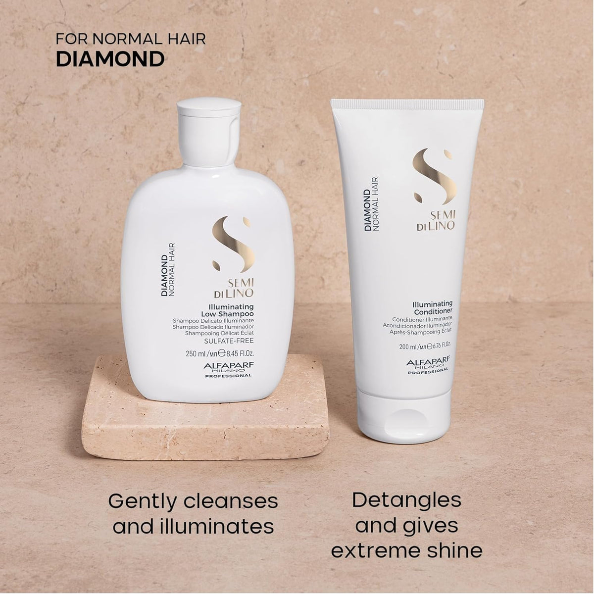 ALFAPARF MILANO shampoo pump close-up for easy dispensing and control
