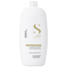 Alfaparf Milano front packaging of illuminating conditioner showing professional salon bottle and label benefit shine