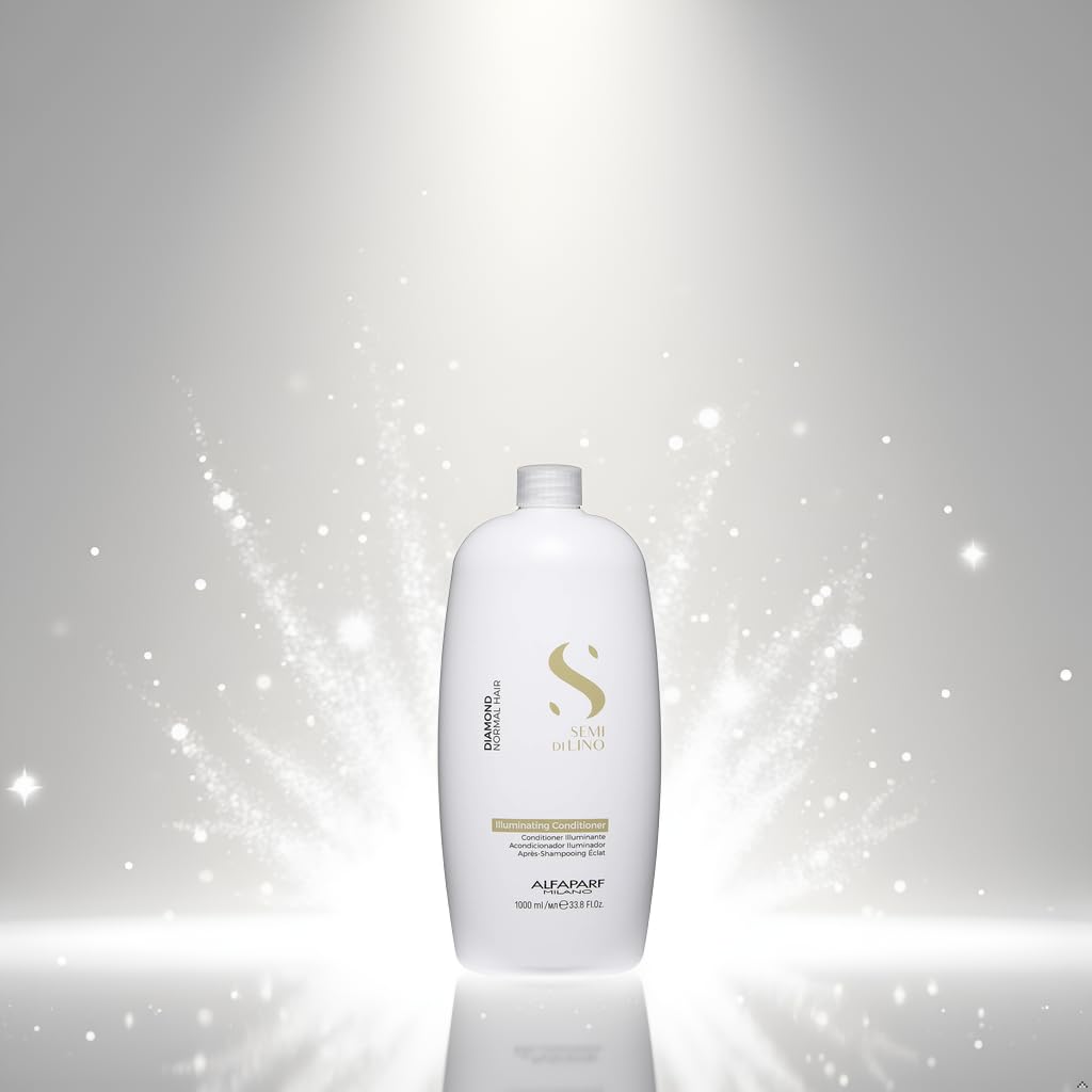 Alfaparf Milano conditioner texture pouring from bottle to show creamy lightweight formula for easy detangling