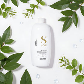 ALFAPARF MILANO shampoo poured into hand showing ease of use benefit