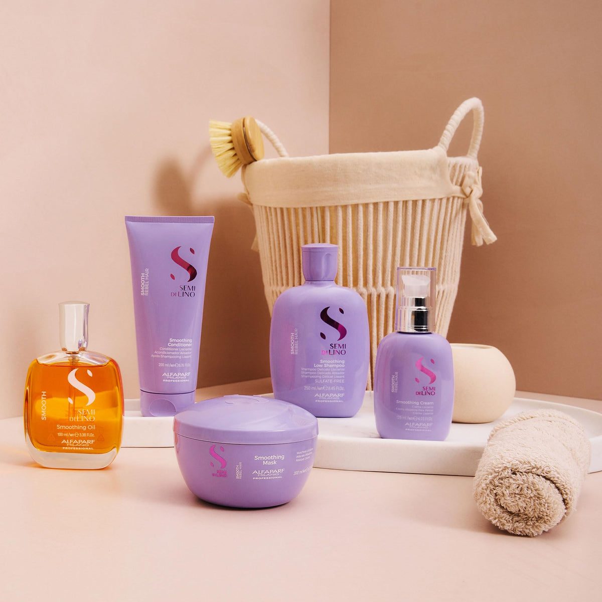 ALFAPARF MILANO jar beside hand for size comparison and travel-friendly volume