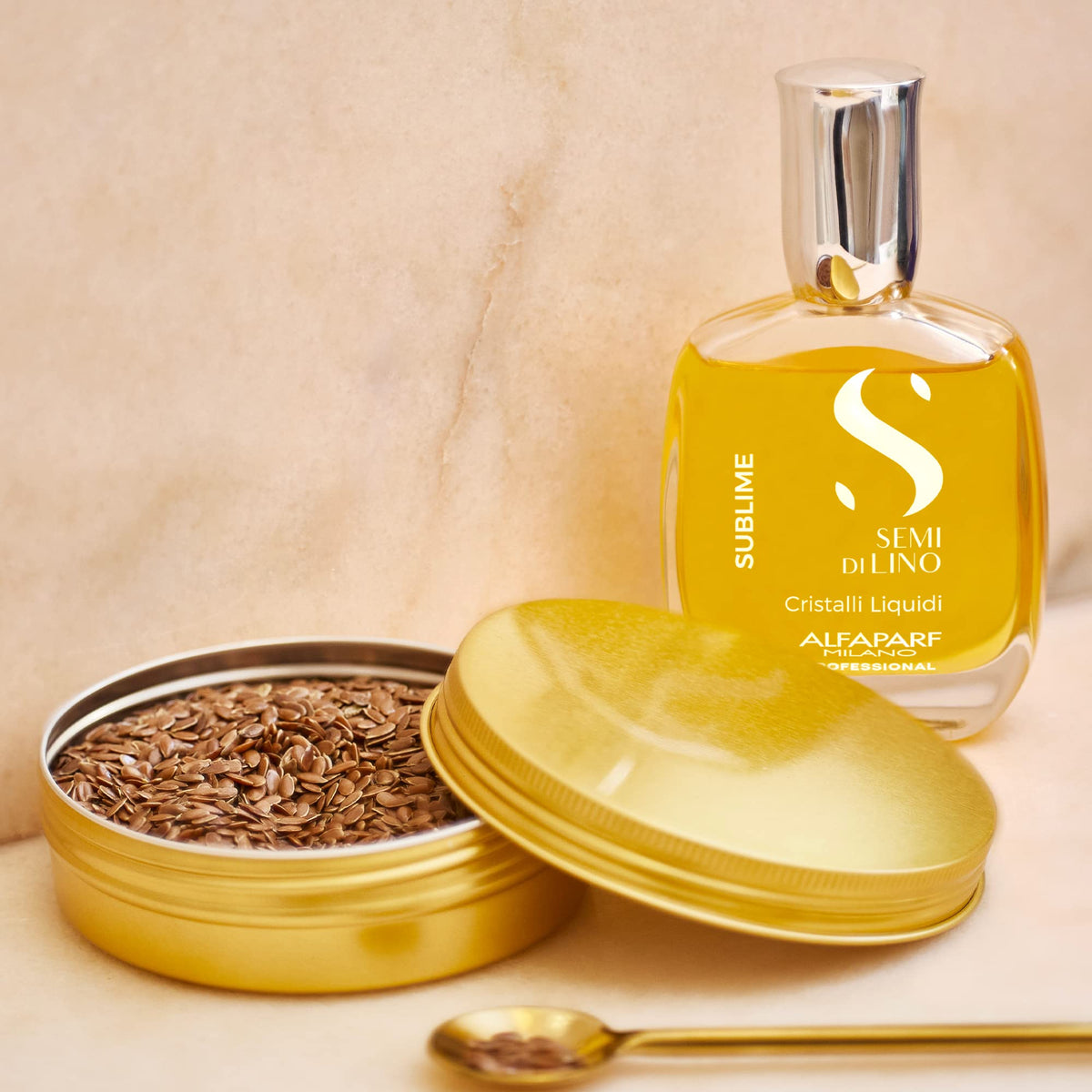 ALFAPARF MILANO travel-size bottle in pocket for on-the-go shine and protection benefit