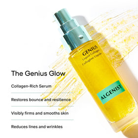 Algenist serum pump dispensing lightweight liquid collagen, fast-absorbing benefit