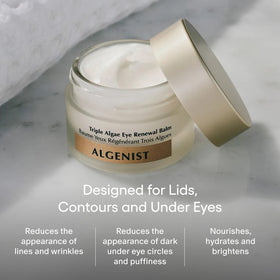 Algenist eye balm smooth texture closeup highlighting hydration and lightweight feel