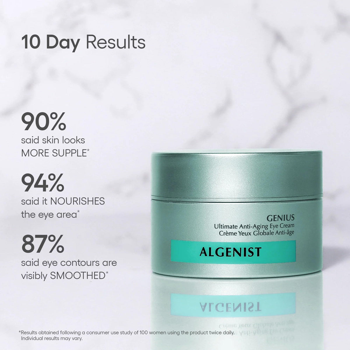 algenist product on bathroom vanity suggesting daily routine use