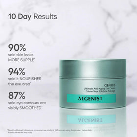 algenist product on bathroom vanity suggesting daily routine use