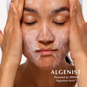 Algenist ingredient shot highlighting Alguronic Acid for smoother texture