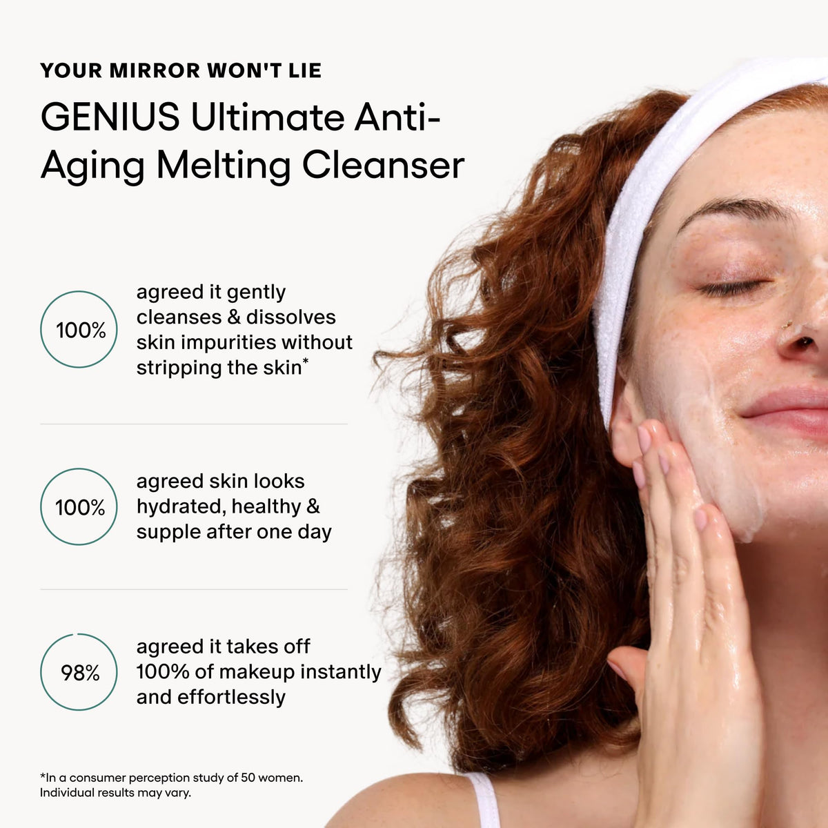 Algenist milky emulsion in water illustrating easy rinse and hydration