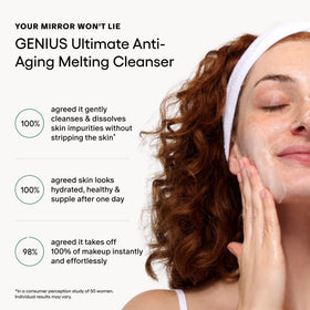 Algenist milky emulsion in water illustrating easy rinse and hydration