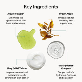 Algenist algae and milk thistle ingredients shown for moisture support