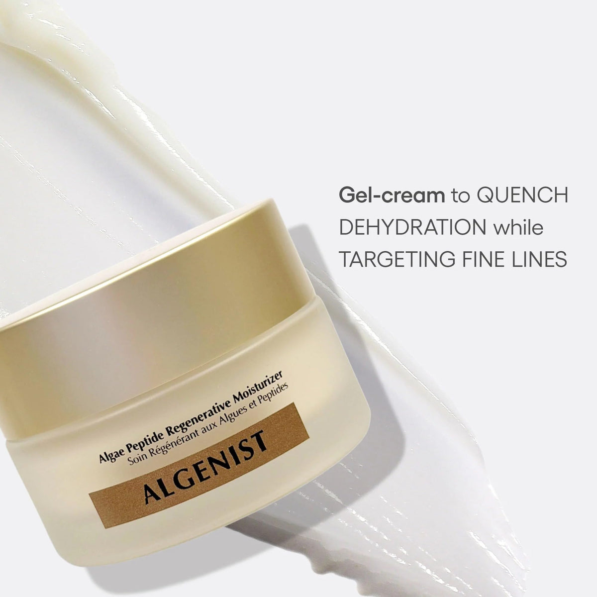 Algenist open jar texture close-up highlighting fast absorption